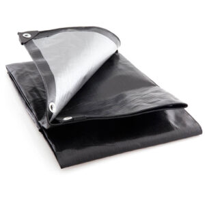 HeavyDutyTarpaulinBlackWaterproof270gsmTarp